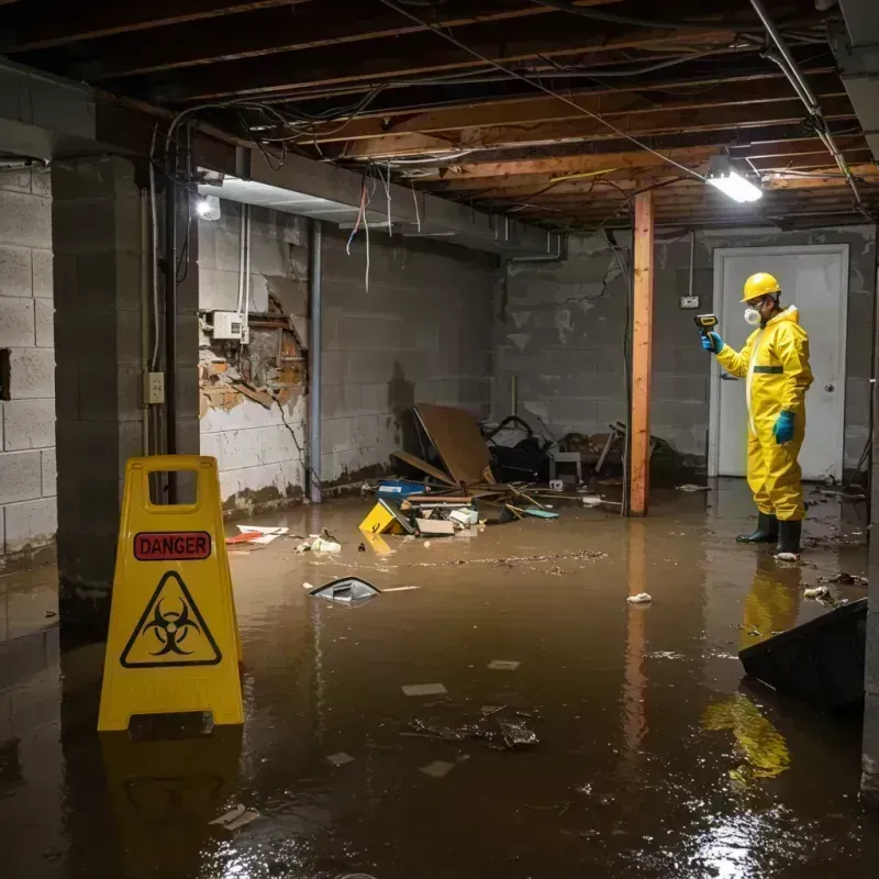 Flooded Basement Electrical Hazard in Crestwood, KY Property